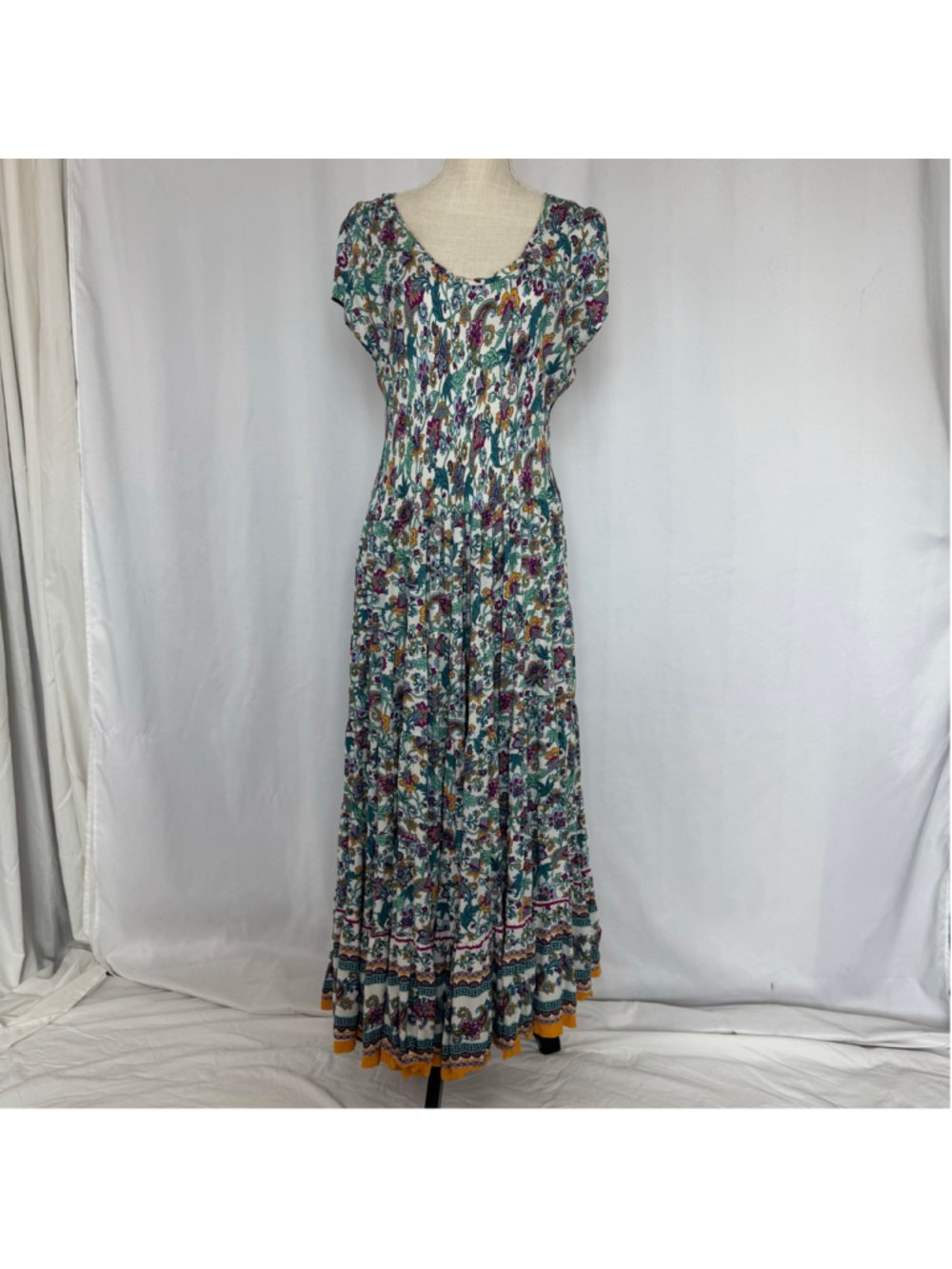 Soft Surroundings Kara floral layered swing dress Large
